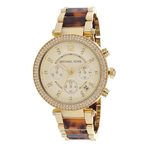 michael kors parker chronograph tortoiseshell ladies watch|michael kors parker mk5688.